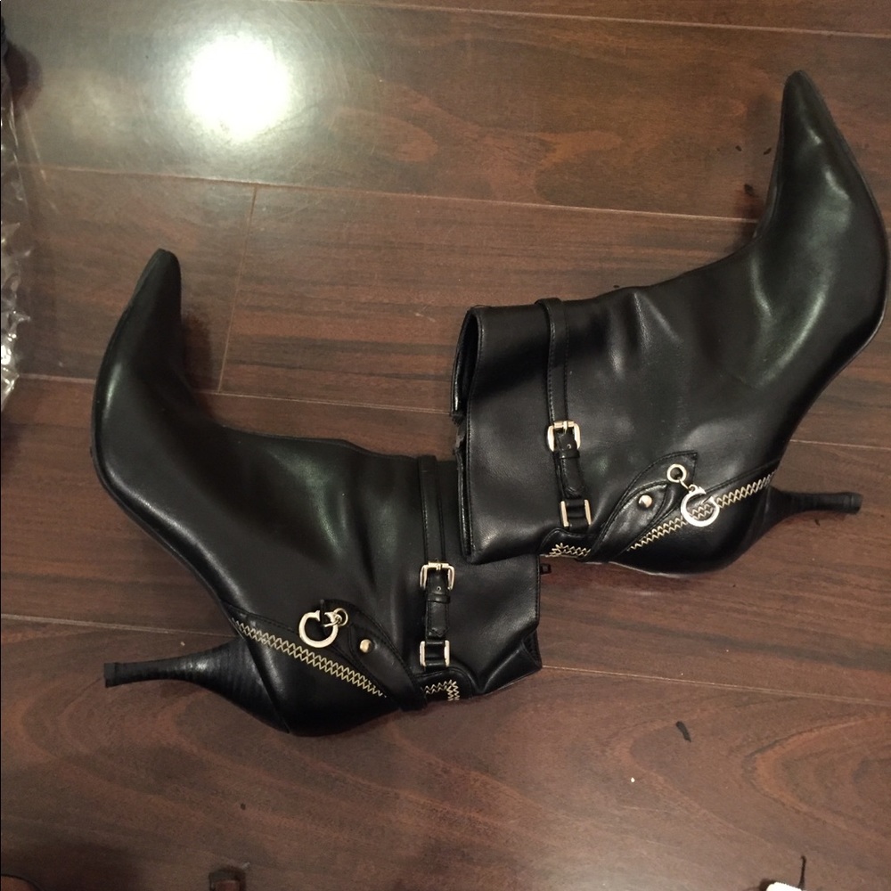Black Pointed Toe Booties - image 1